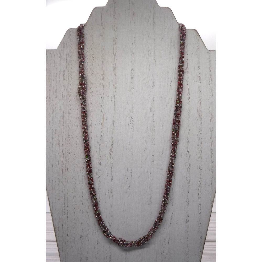 Beaded Necklace 4 Strand Twist